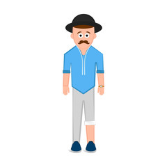 Isolated hipster cartoon character. Vector illustration design