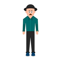 Isolated hipster cartoon character. Vector illustration design