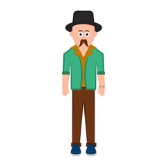 Isolated hipster cartoon character. Vector illustration design