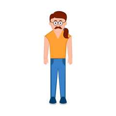 Isolated hipster cartoon character. Vector illustration design