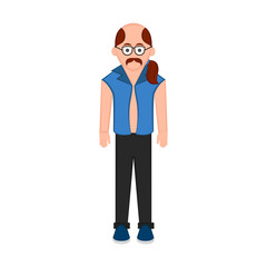 Isolated hipster cartoon character. Vector illustration design
