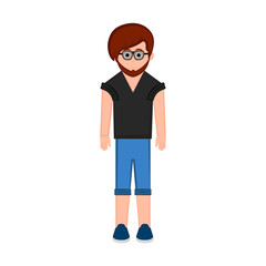 Isolated hipster cartoon character. Vector illustration design
