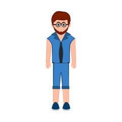 Isolated hipster cartoon character. Vector illustration design