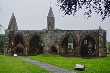 The ruins of the Church of Saint Peter and Saint Boniface of Fortrose (c. 1200) on the Black Isle, in the Highlands of Scotland.