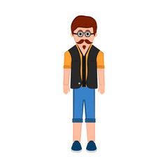 Isolated hipster cartoon character. Vector illustration design