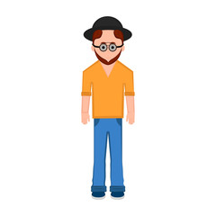 Isolated hipster cartoon character. Vector illustration design