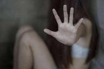 Stop Sexual abuse Concept, stop violence against Women, international women's day, The concept of...