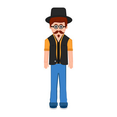 Isolated hipster cartoon character. Vector illustration design