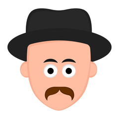 Isolated hipster avatar with a hat. Vector illustration design