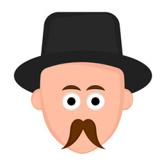 Isolated hipster avatar with a hat. Vector illustration design