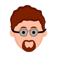Isolated hipster avatar with glasses. Vector illustration design
