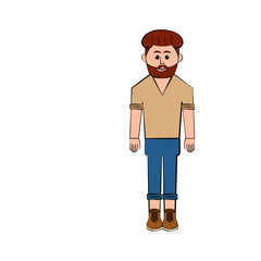 Isolated hipster cartoon character. Vector illustration design