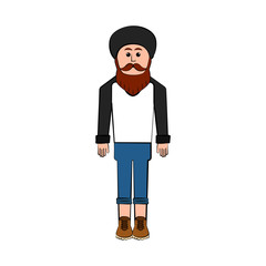 Isolated hipster cartoon character. Vector illustration design