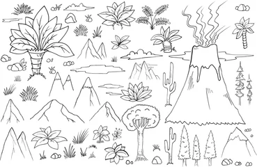 Foto op Canvas Natuur grafische resource doodles vector set © Blue Foliage