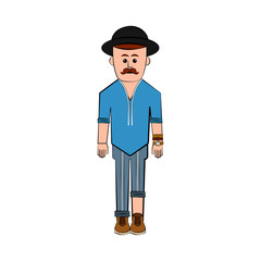 Isolated hipster cartoon character. Vector illustration design