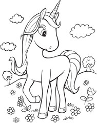 Cute Unicorn Vector Illustration Art