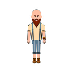Isolated hipster cartoon character. Vector illustration design