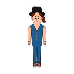 Isolated hipster cartoon character. Vector illustration design
