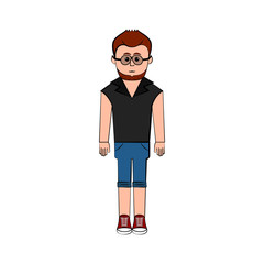 Isolated hipster cartoon character. Vector illustration design