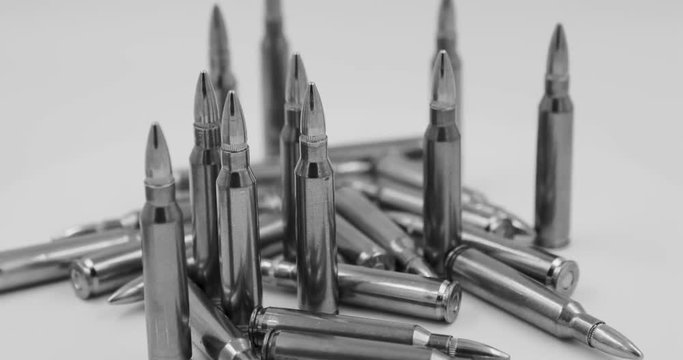 AR15 bullets in black and white