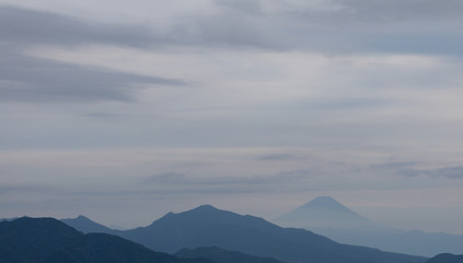 Japanese mountains, with Mt. Fuji in the distance © Peter Austin