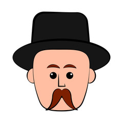 Isolated hipster avatar with a hat. Vector illustration design