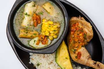 Traditional Colombian soup from the region of Valle del Cauca called sancocho
