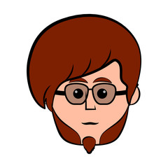 Isolated hipster avatar with glasses. Vector illustration design
