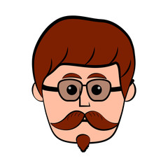 Isolated hipster avatar with glasses. Vector illustration design