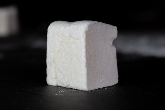 Low Angle Of Single Marshmallow Cube