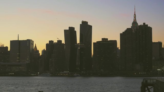 East River Manhattan Skyline Sunset Midtown Business Center