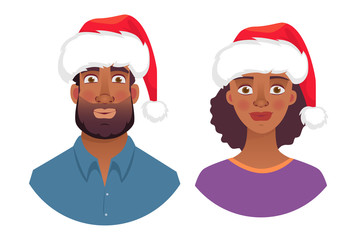 portrait of african man and woman in hat