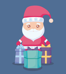 santa claus with gift boxes presents