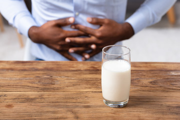 Glass Of Milk On Wooden Desk
