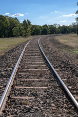 Fototapeta premium Railway tracks closeup from NSW Australia
