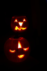 Pair of Jack and jill pumpkins