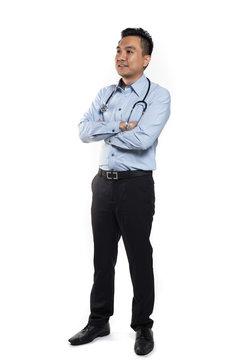 Professional asian doctor posing