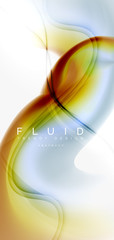 Color flowing wave, trendy liquid design template