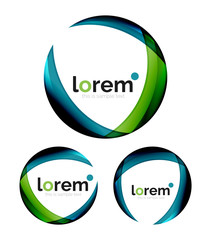 Set of geometric convergence vector icons