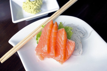 Sashimi salmon.