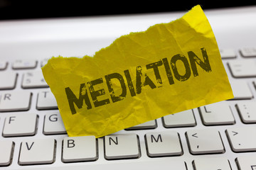Text sign showing Mediation. Conceptual photo intervention dispute in order to resolve it...