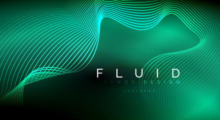 Digital flowing wave particles abstract background