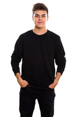 Fototapeta premium Studio shot of young handsome man standing