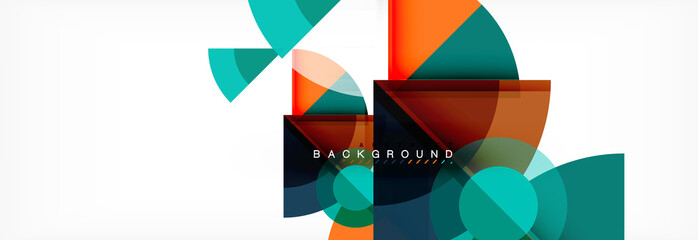 Triangles and circle geometric background