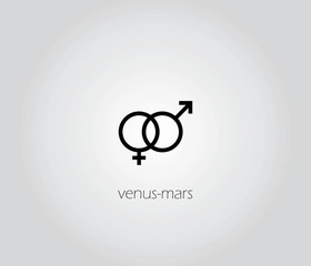 venus mars icon vector
