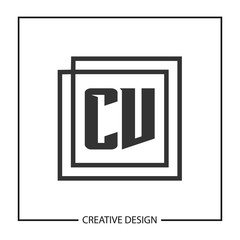 Initial Letter CV Logo Template Design Vector Illustration