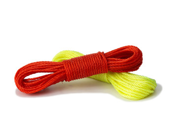 Nylon rope isolate on white background
