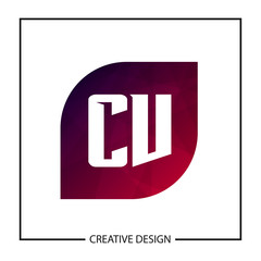 Initial Letter CV Logo Template Design Vector Illustration