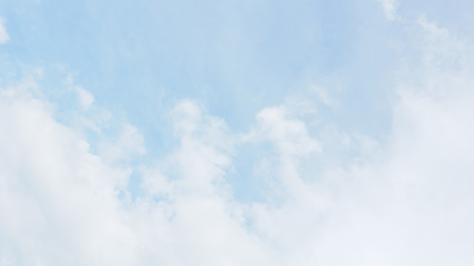 Background white stratocumulus cloud curve has space on the soft blue sky