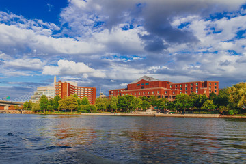 Buildings by Charles River in Boston, USA